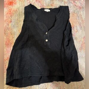 Aerie Black Textured Tank Top
